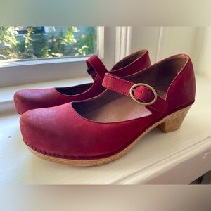 Dansko Red Mary Jane Clogs size 39